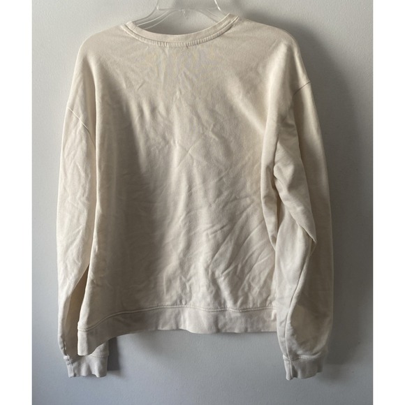 Landmark Project Unisex Sweatshirt Give a Hoot Don't Pollute Cream Sz Medium - Picture 4 of 5